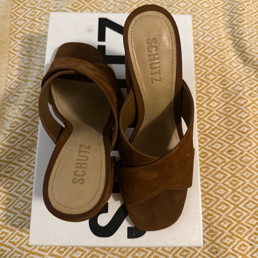 SCHUTZ Women's Tan Mules